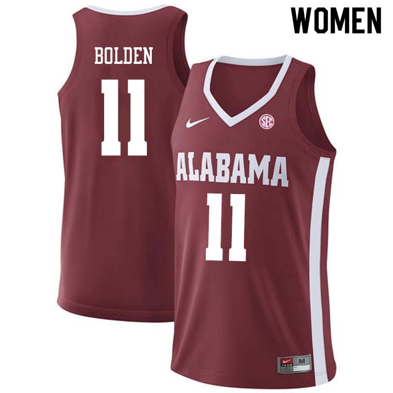 Women #11 James Bolden Alabama Crimson Tide College Basketball Jerseys Sale-Crimson